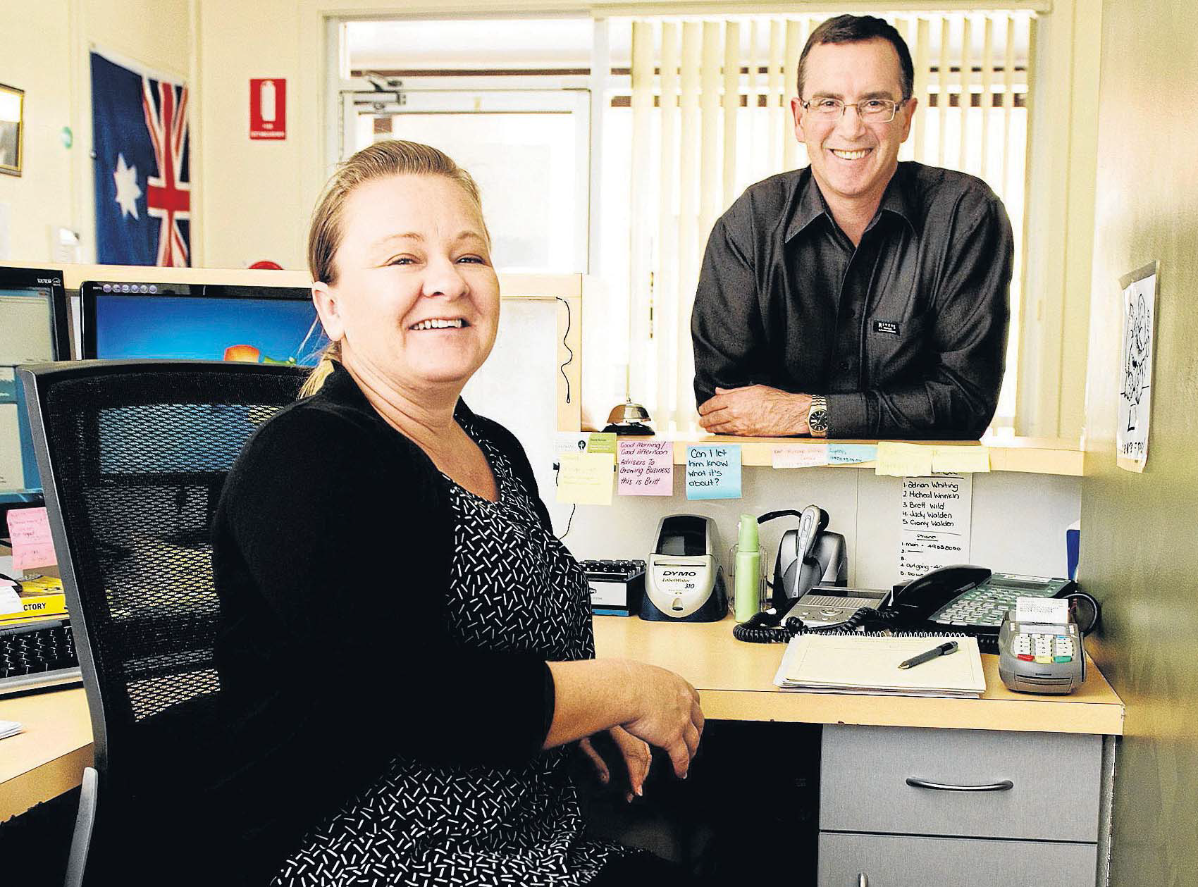 Rebecca Daniels with Advisers to Growing Business director David Perrott.