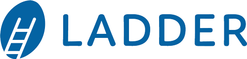 Ladder logo - image of blue elements reading Ladder